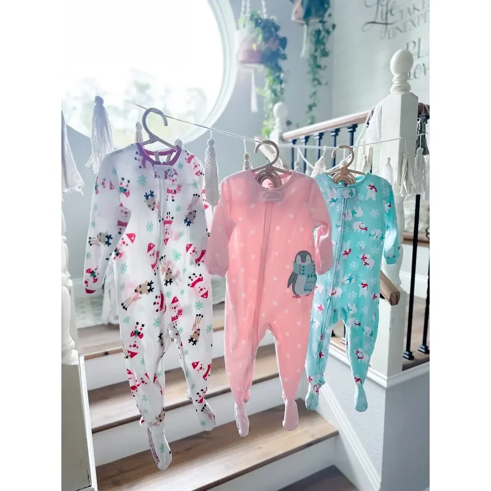 3 Winter Wonderland Cozy Fleece Footed Pajama Sleepers 18mths